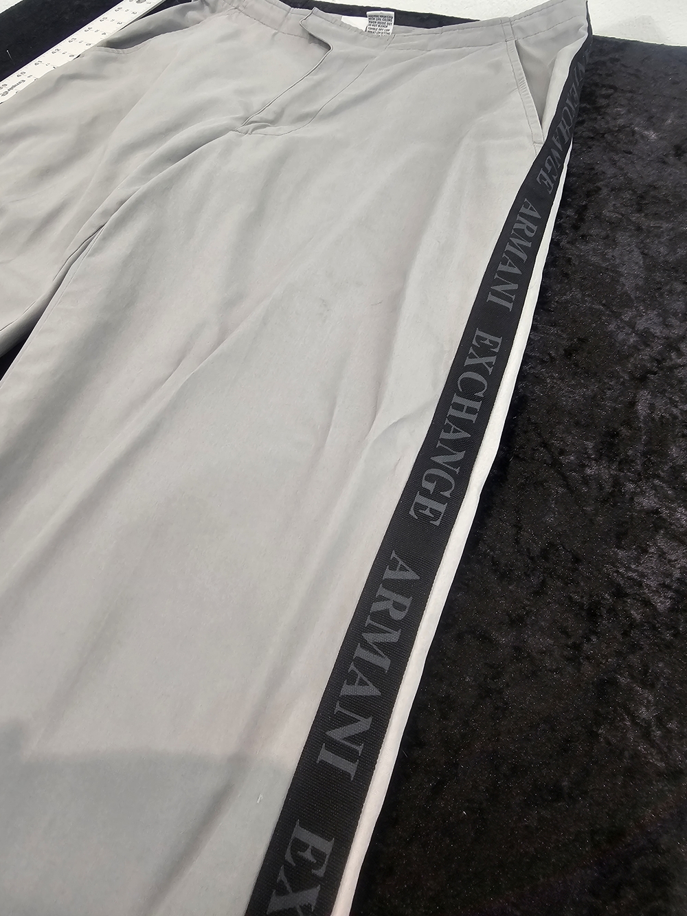 Armani Exchange Gray Track Pants with Side Logo Tape
